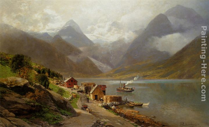 On The Fjord painting - Themistocles Von Eckenbrecher On The Fjord art painting